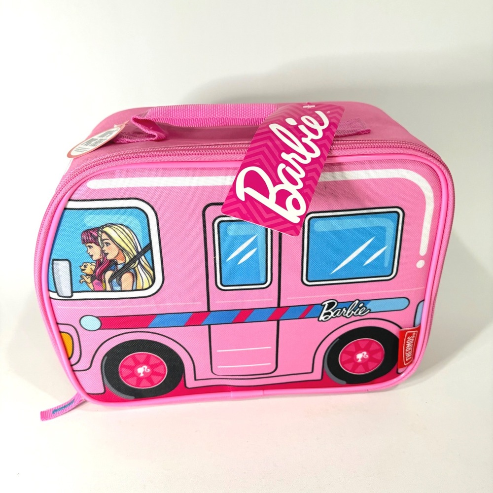 Thermos Barbie Dream Camper Insulated Lunch Box Pink RV School Bag New